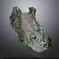 Rocky Terrain Model With Lush Green Vegetation And Gravel Path Details