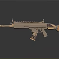 3D Rendered Modern Tactical Rifle With Wooden Accents Metal Parts And Scope Mount