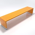 Modern Orange Ottoman With Long Design And Metal Legs For Home Decor