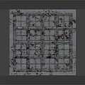 Industrial Architectural Grid Panel With Gray Border White Lattice And Red Stained Spots