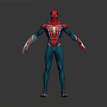 Spider Man 3D Model in Red and Blue Costume with Spider Web Pattern Standing Pose 3d model