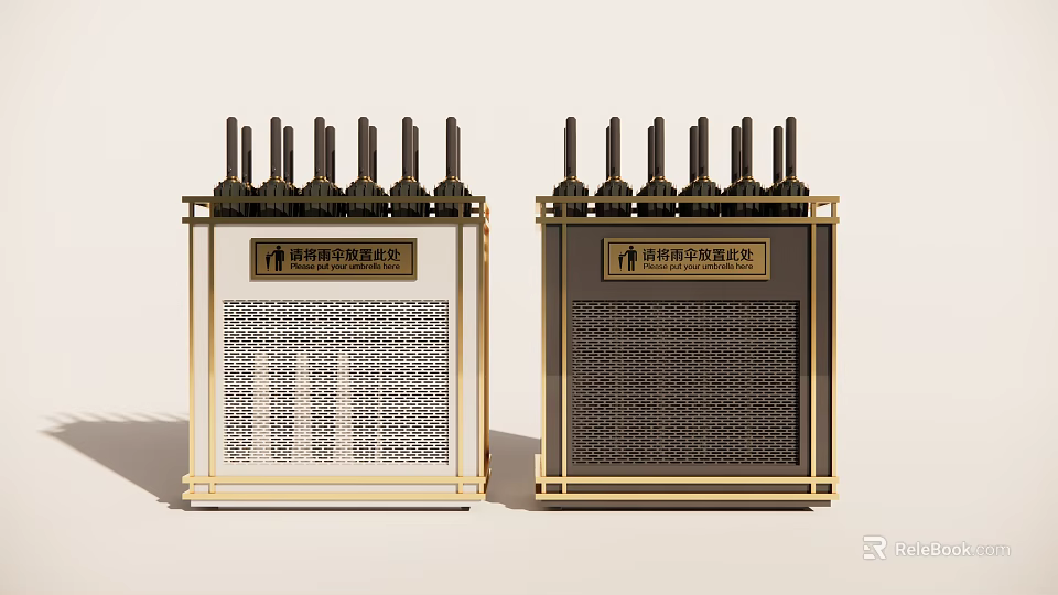 Modern Household New Air Ventilator Appliances With Gold Frame Grille And Top Vents 3d model 