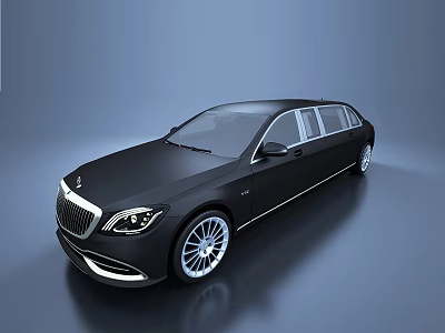 Black Luxury Stretch Sedan With Sleek Exterior And Elegant Alloy Wheels 3d model