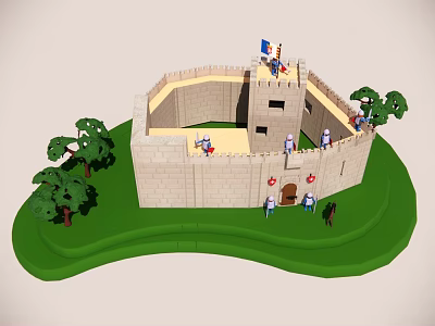 Small castle ornaments toy 3d model