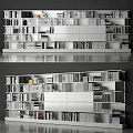 Modern bookcase bookcase bookshelf ornaments 3d model