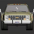 Vintage Yellow Chevrolet Pickup Truck With Double Cab And Black Bed