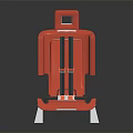 Red Safety Seat Featuring Sturdy Structure Black Straps Top Handle And Backrest 3d model
