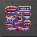 Festive Christmas New Year Sale Decorations With Special Offers And Red Banners