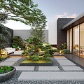 Modern Courtyard Home Courtyard Villa Courtyard Courtyard Landscape Leisure Courtyard Garden 3d model