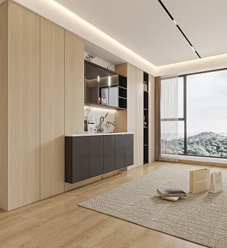 Modern Sideboard Suspended Sideboard 3d model