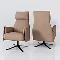 Beige High Back Office Chair With Armrests And Black Modern Base