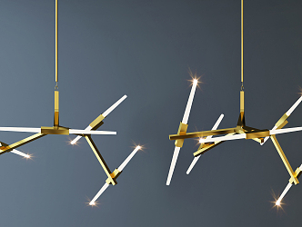 Modern chandelier fashion simple metal chandelier combination 3d model