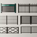 Different Metal Fence Designs Featuring Various Patterns And Structures For Outdoor Areas 3d model