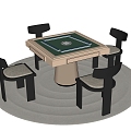 Modern Mahjong Table and Chair 3d model