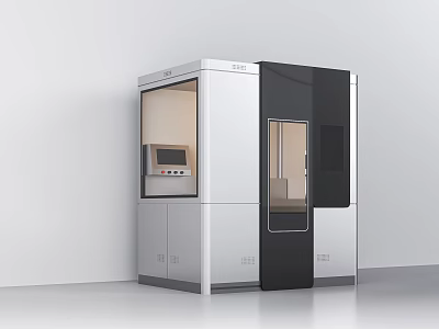 Advanced Modern Industrial Machine With Transparent Window And Control Panel 3d model