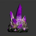 Vibrant Purple Crystal Cluster With Sharp Points And Natural Formation Features