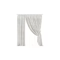 Modern Minimalist Beige Striped Linen Curtain With Tieback For Home Window Interior