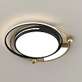 Modern Ceiling Lights With Square Round Shapes And Gold Metallic Frames 3d model