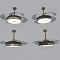 Guest restaurant Chinese ceiling fan lamp fan chandelier 3d model