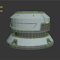 Modern Cylindrical Equipment With Two Tier Design White Body Base And Red Indicator