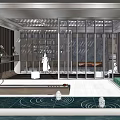Modern Pavilion Book Bar Waterscape Viewing Pavilion 3d model