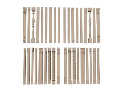 Various Styles Of Classical Roman Columns With Decorative Capitals Fluted Shafts And Bases 3d model