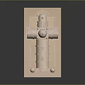 Detailed Classical Architectural Model Featuring Dome And Towers On White Base With Intricate Decorations