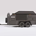 Grey Functional Trailer Vehicle Featuring Towing Hitch And Storage Compartments 3d model