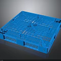 Blue Plastic Pallet with Grid Design Sturdy Structure for Household Storage Supplies