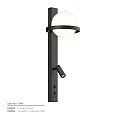 Modern Black Metal Wall Lamp With Spherical White Shade And Adjustable Arm