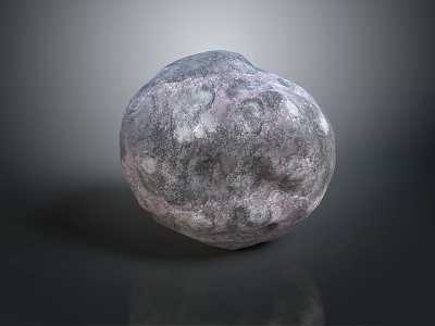 Natural Stone Decorative Sphere Featuring Rough Grayish Purple Textured Surface 3d model