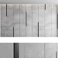 Modern Minimalist Background Wall With Gray Concrete Panels And Vertical Black Lines