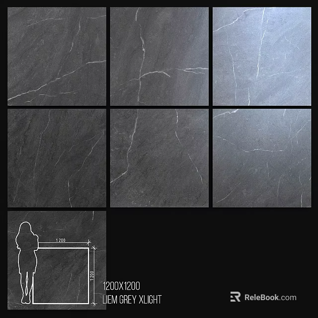 Gray Natural Stone Building Components With Fine Veins And Textured Design 3d model 
