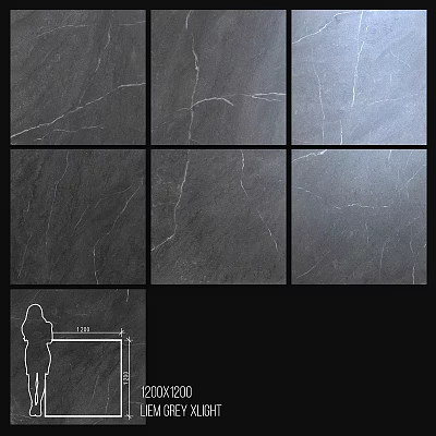 Gray Natural Stone Building Components With Fine Veins And Textured Design 3d model