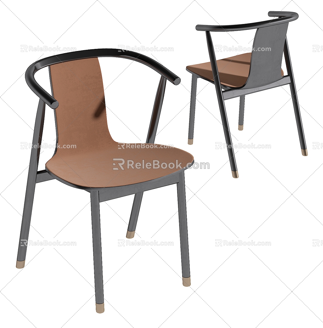 New Chinese style single chair 3d model