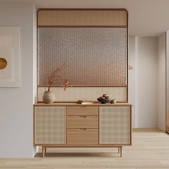 Nordic-Quiet Wind Partition Shoe Cabinet 3d model