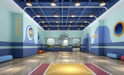 Modern Basketball Hall Children's Basketball Hall 3d model