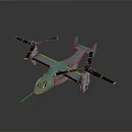 Light Blue Twin Propeller Aircraft Model With Yellow Stripe And Large Propellers On Gray Background