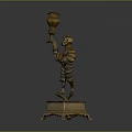 Brass Human Figure Candle Holder Furniture With Decorative Base And Intricate Design