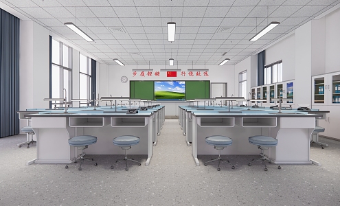 Laboratory dissection room single-layer laboratory 3d model