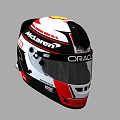 McLaren ORACLE Racing Helmet With Red White Black Design And Logos Visor Shell