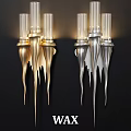 Gold and Silver Wall Lamps With Unique Spike Design And Glass Tubes