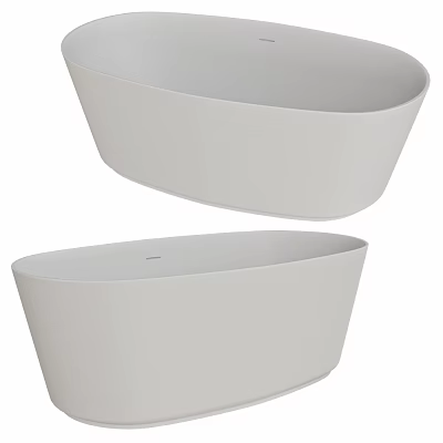 Modern White Oval Freestanding Bathtub Design With Smooth Surface And Sleek Lines 3d model