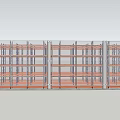 Industrial Warehouse Display Shelves With Metal Frame And Multi Layer Storage 3d model