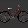 Red Vintage Bicycle With Brown Seat And Stylish Retro Frame Design