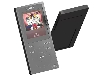 Sony Walkman Portable MP3 Player Featuring Vocaloid Display And Music Control Buttons 3d model