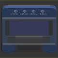 Blue Electronic Module With VCC GND SCL SDA Pins And LCD Display Screen
