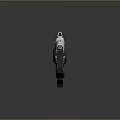 Futuristic Sci Fi Weapon With Silver Gray And Blue Mechanical Design Details