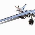 Modern Military Fighter Jet With Maintenance Crew And Ground Equipment