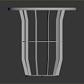 Modern Round Dark Veined Marble Top Stool with Metal Cage Design Legs